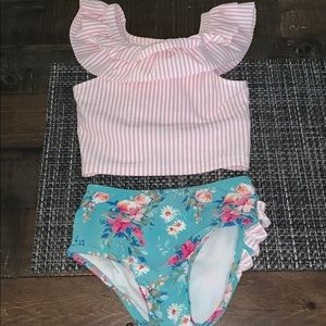 2 piece rufflebutt suit